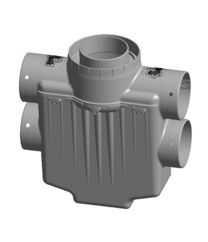 4 Inch 4-Way Connect<br>Catch Basin Super Sump<br>Connects to 3½ Inch Corrugated
