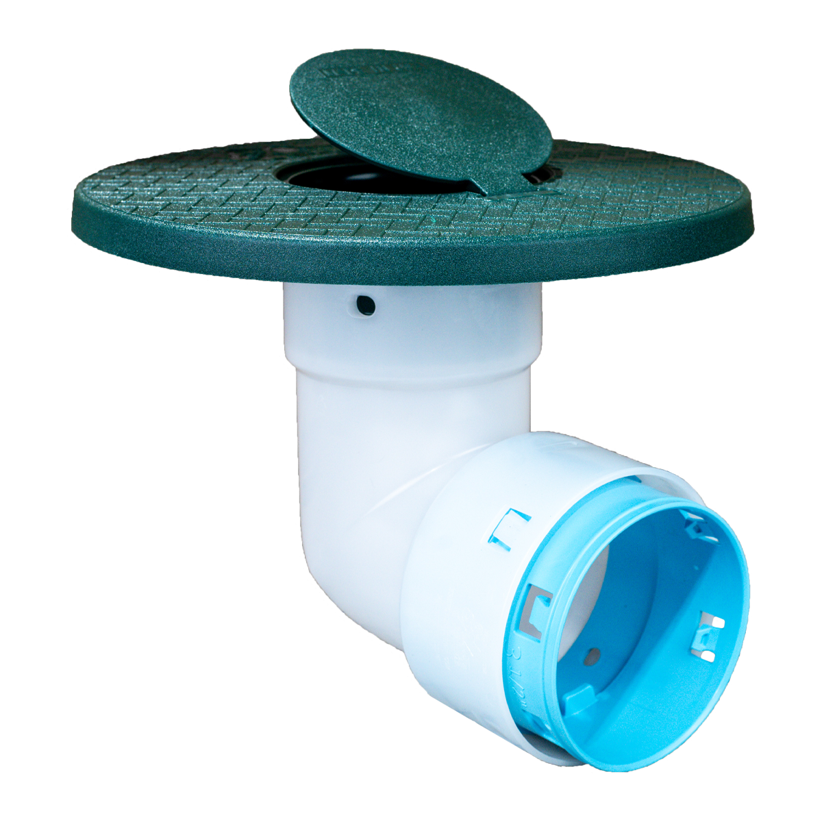 Not Quite a 90</br>Pop-Up Emitter</br>Connects to 3½ Inch Corrugated