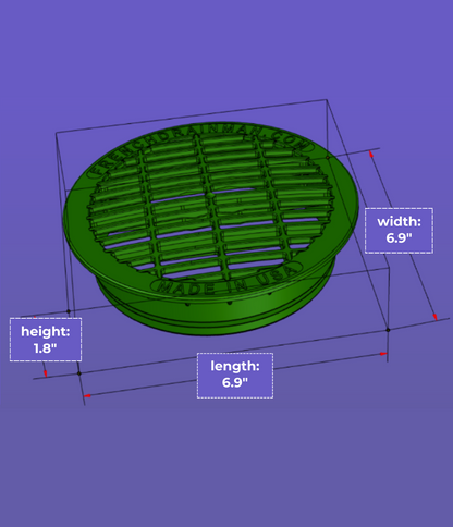 6 Inch Black<br>Full Throttle Drain Grate