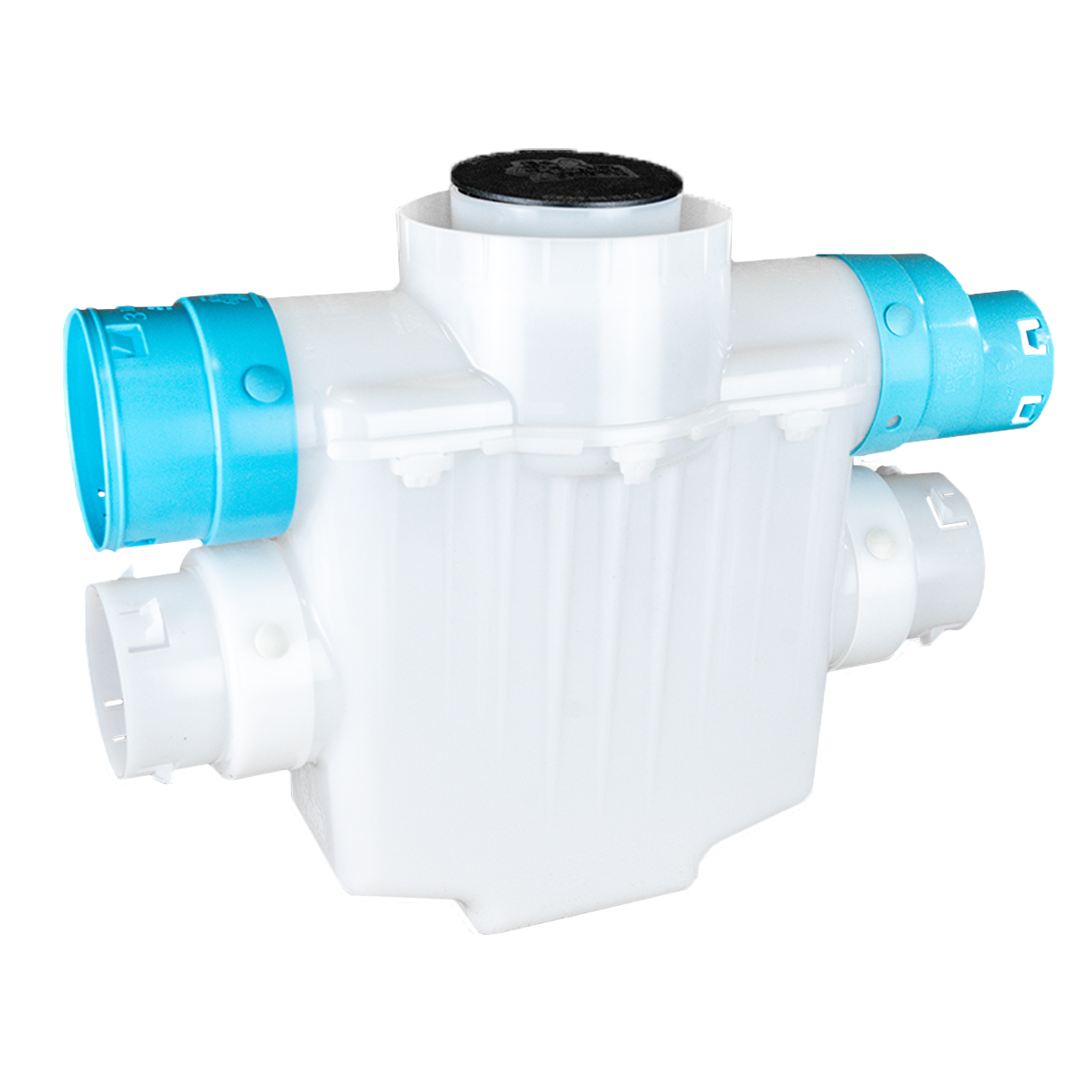 4 Inch 4-Way Connect<br>Catch Basin Super Sump<br>Connects to 3½ Inch Corrugated