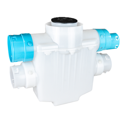 4 Inch 4-Way Connect<br>Catch Basin Super Sump<br>Connects to 3½ Inch Corrugated