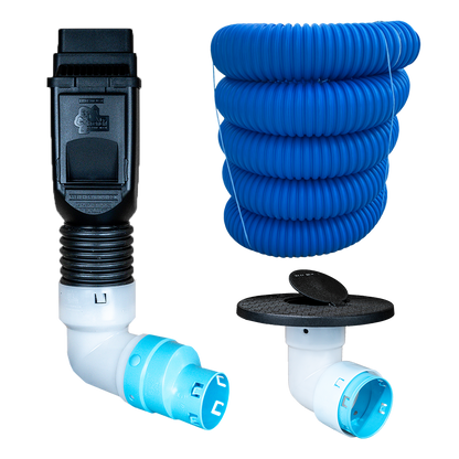 3½ Inch Premium Pro Kit for Buried Downspouts<br>Single Downspout in Black
