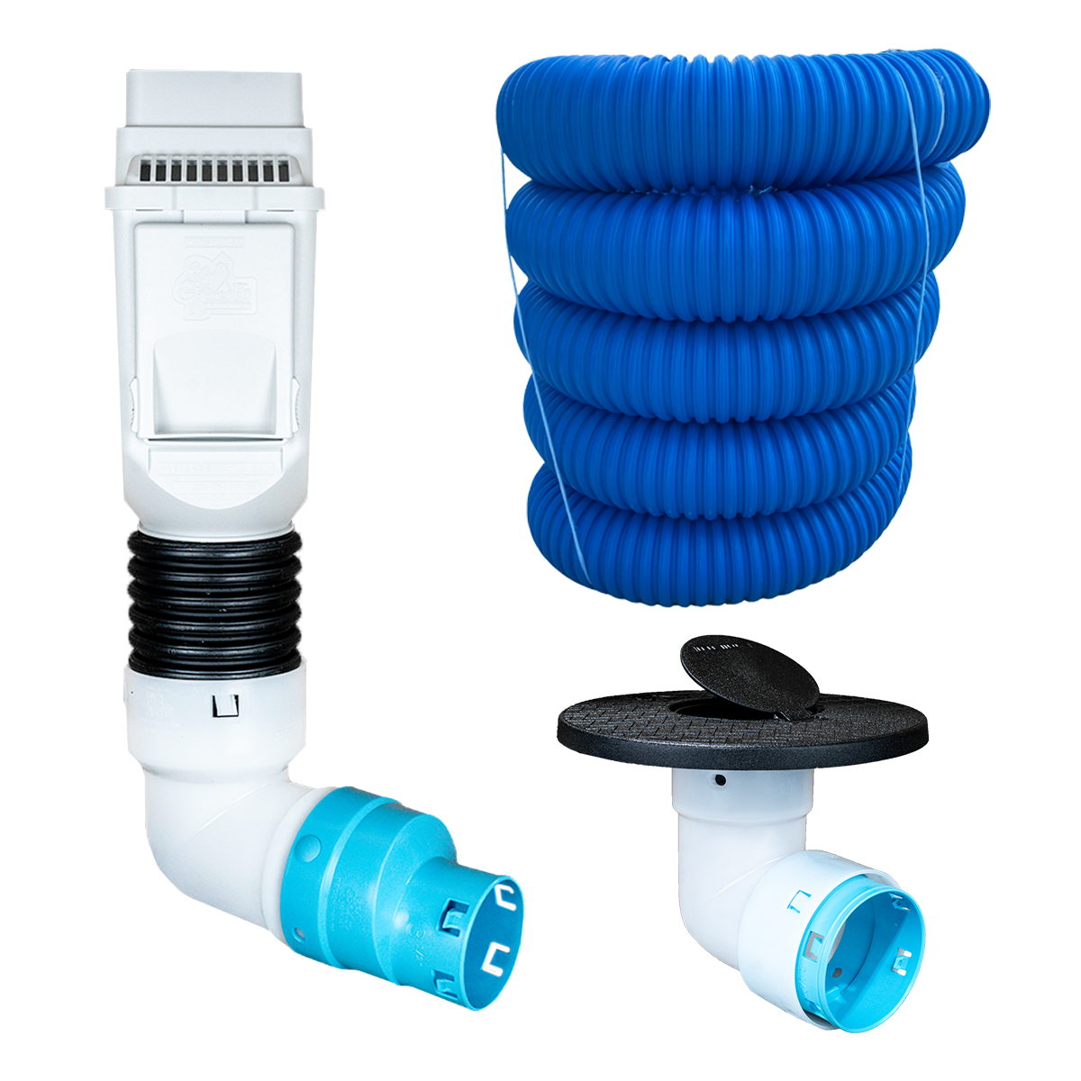 3½ Inch Premium Pro Kit for Buried Downspouts<br>Single Downspout in White