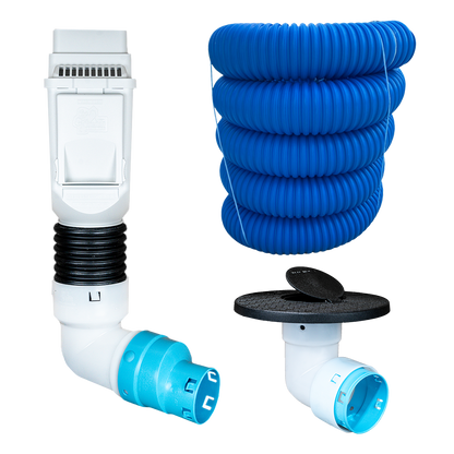 3½ Inch Premium Pro Kit for Buried Downspouts<br>Single Downspout in White