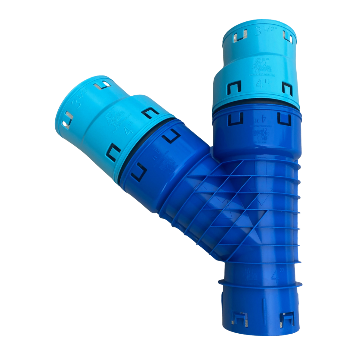 4 Inch Wye<br>with Two 3½ Inch Reducers