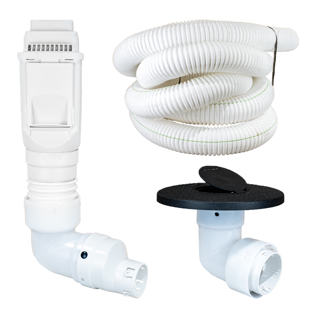 White Torrential Rain </br> 3 Inch Pro Downspout Kit </br> Without Basin