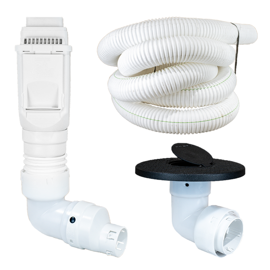 White Torrential Rain </br> 3 Inch Pro Downspout Kit </br> Without Basin