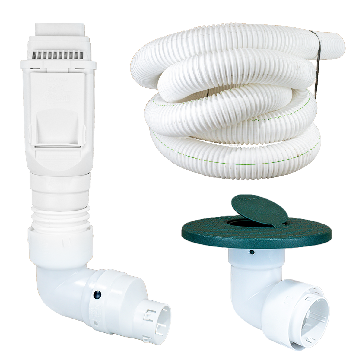 White Torrential Rain </br> 3 Inch Pro Downspout Kit </br> Without Basin