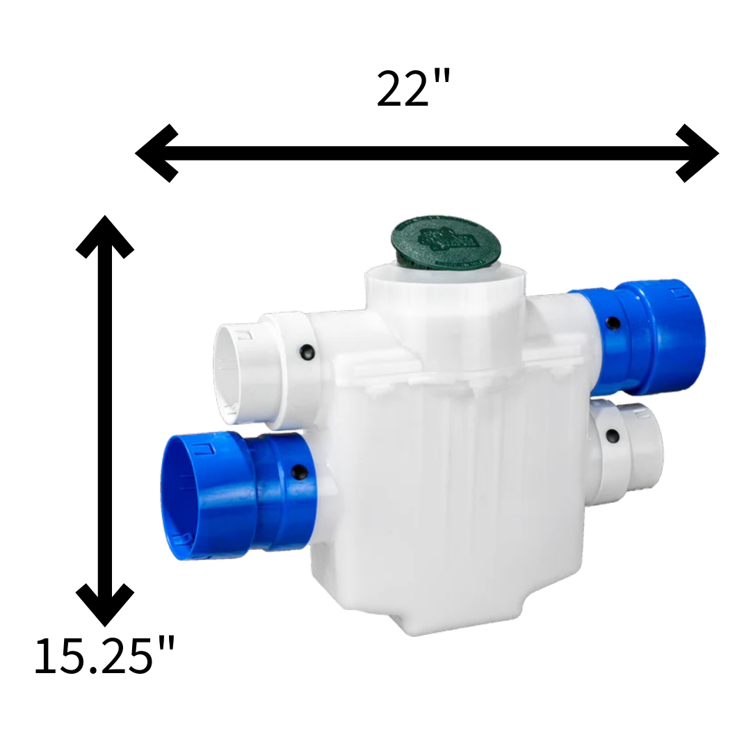 4 Inch 4-Way Connect<br>Catch Basin<br>Sump Lift / Septic Box