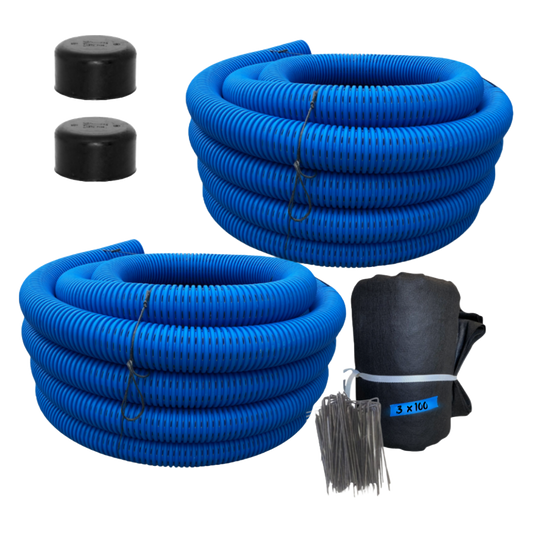 3 Inch High Octane ®<br> Armor 8-Row<br>Starter French Drain Kit<br>Double Pipe System