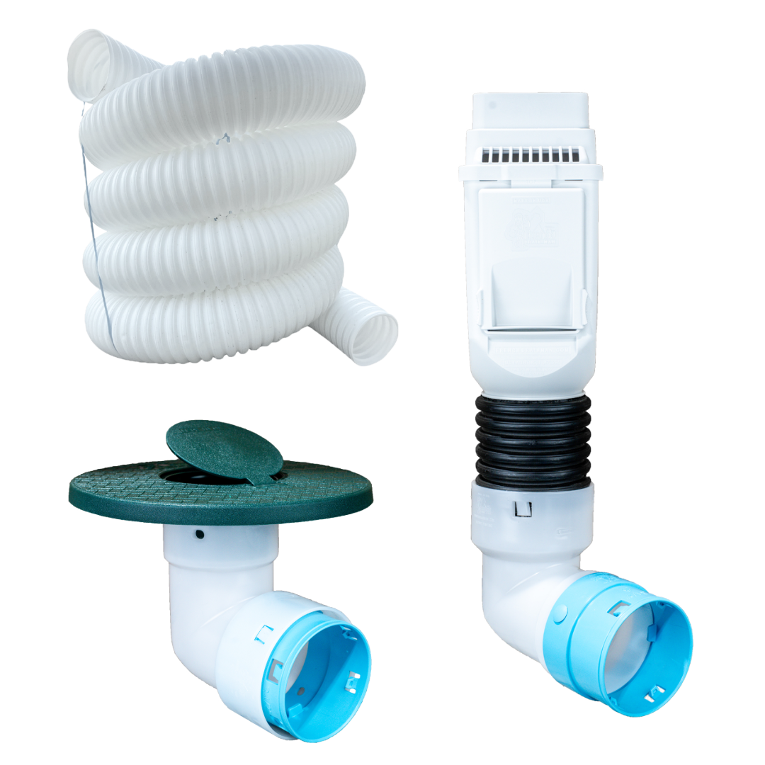 White Torrential Rain </br> 3½ Inch  Pro Downspout Kit </br> Without Basin