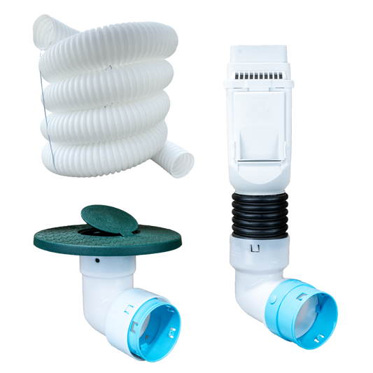 White Torrential Rain </br> 3½ Inch  Pro Downspout Kit </br> Without Basin
