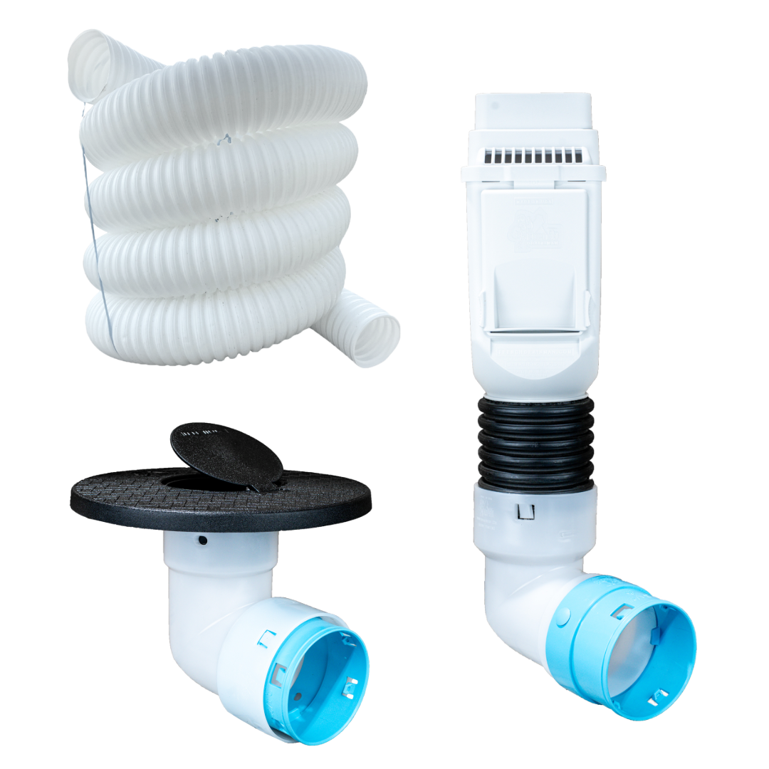 White Torrential Rain </br> 3½ Inch  Pro Downspout Kit </br> Without Basin