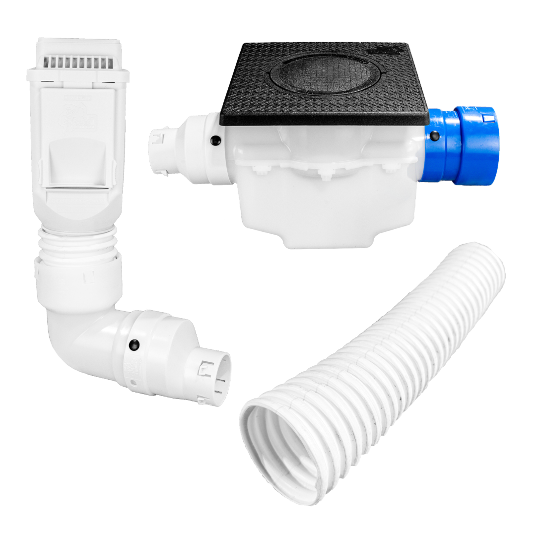 Ultimate Downspout Transition Kit<br>White Leaf Filter