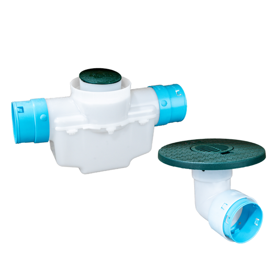 4 Inch<br>Single Line Catch Basin<br>Grated Emitter Kit<br>3½ Inch Connection