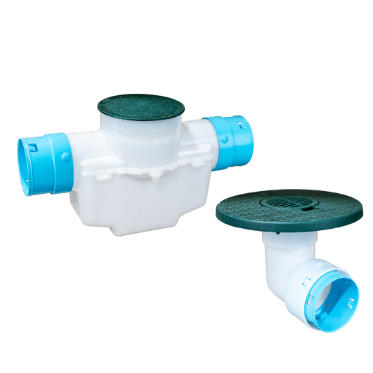 6 Inch<br>Single Line Catch Basin<br>Grated Emitter Kit<br>3½ Inch Connection