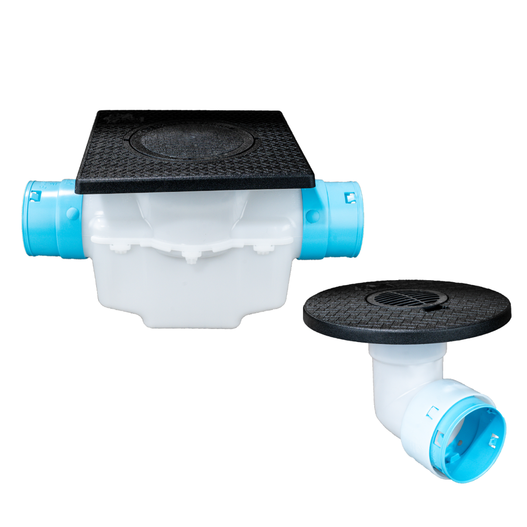 6 Inch<br>Single Line Catch Basin<br>Grated Emitter Kit<br>3½ Inch Connection