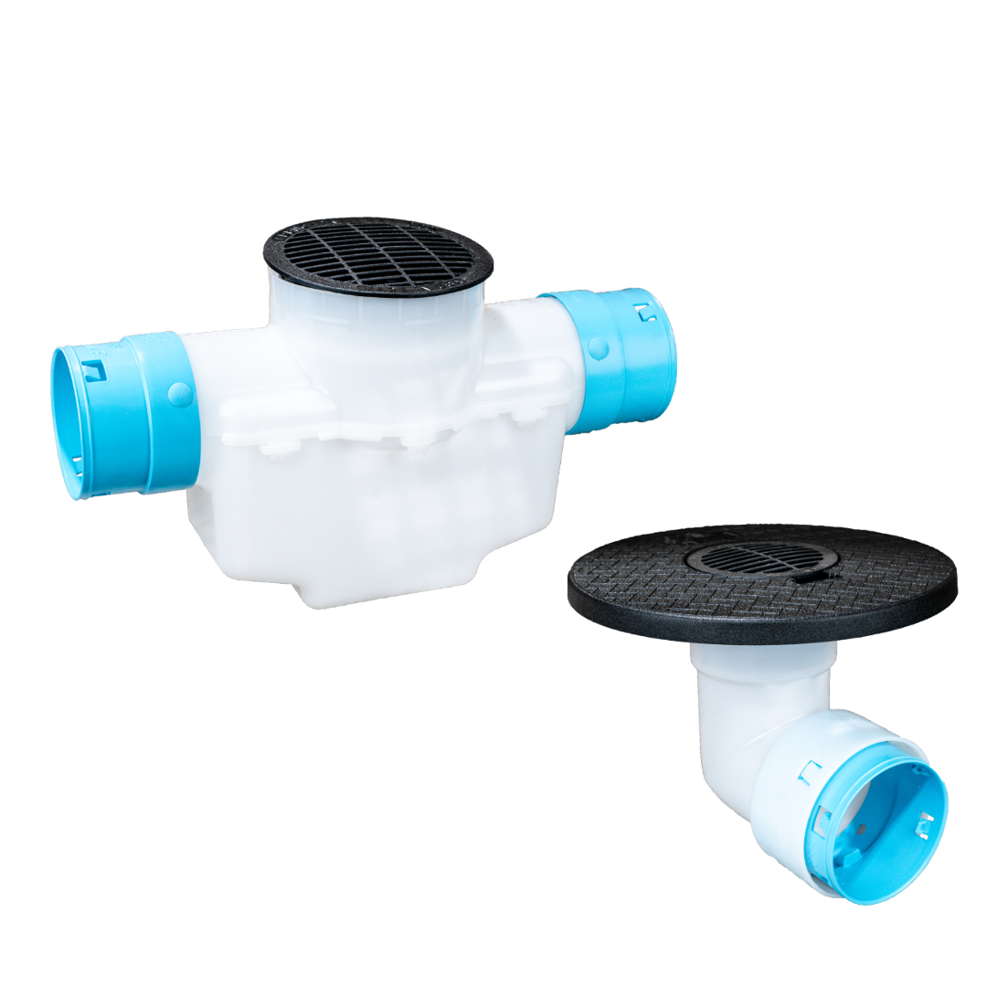 6 Inch<br>Single Line Catch Basin<br>Grated Emitter Kit<br>3½ Inch Connection