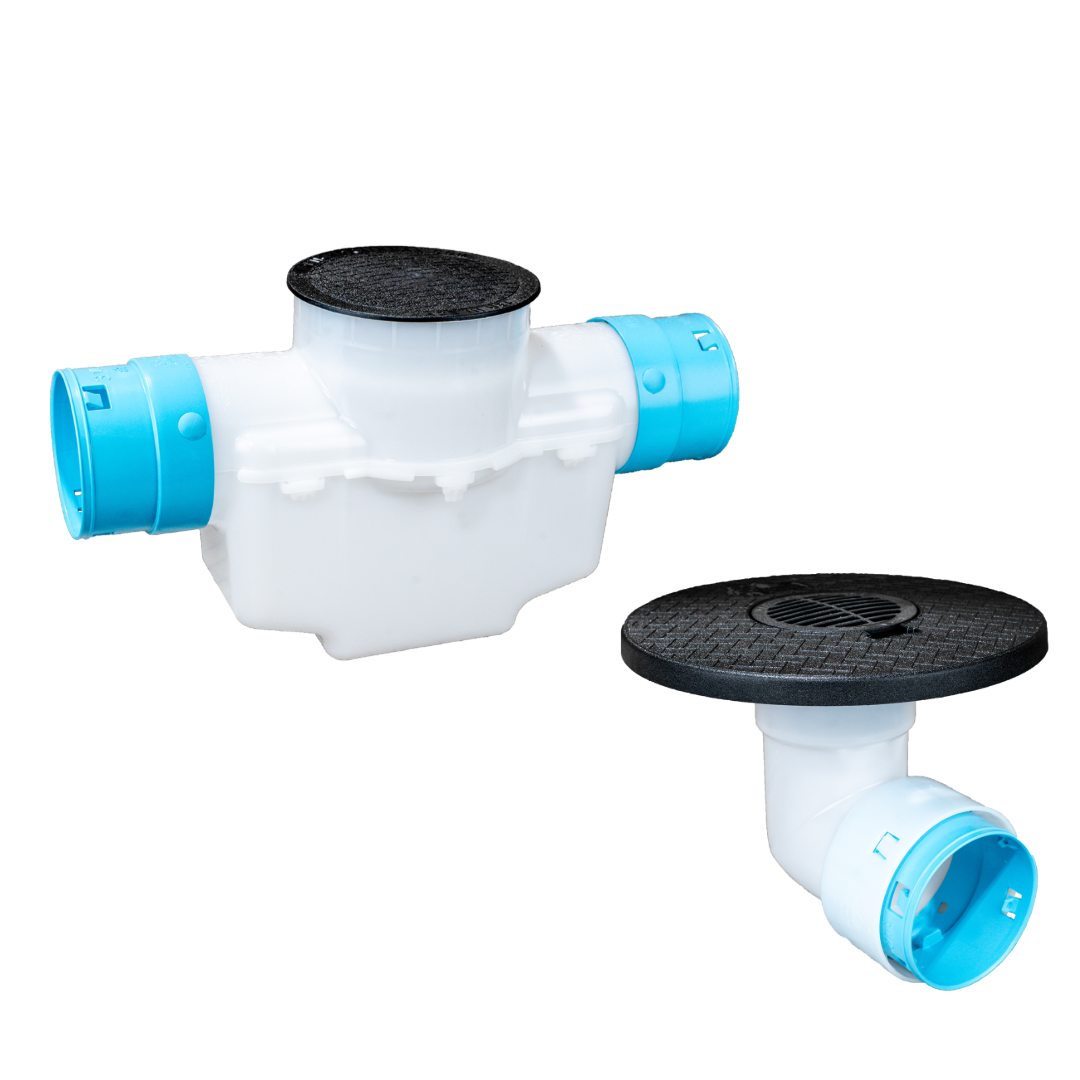 6 Inch<br>Single Line Catch Basin<br>Grated Emitter Kit<br>3½ Inch Connection