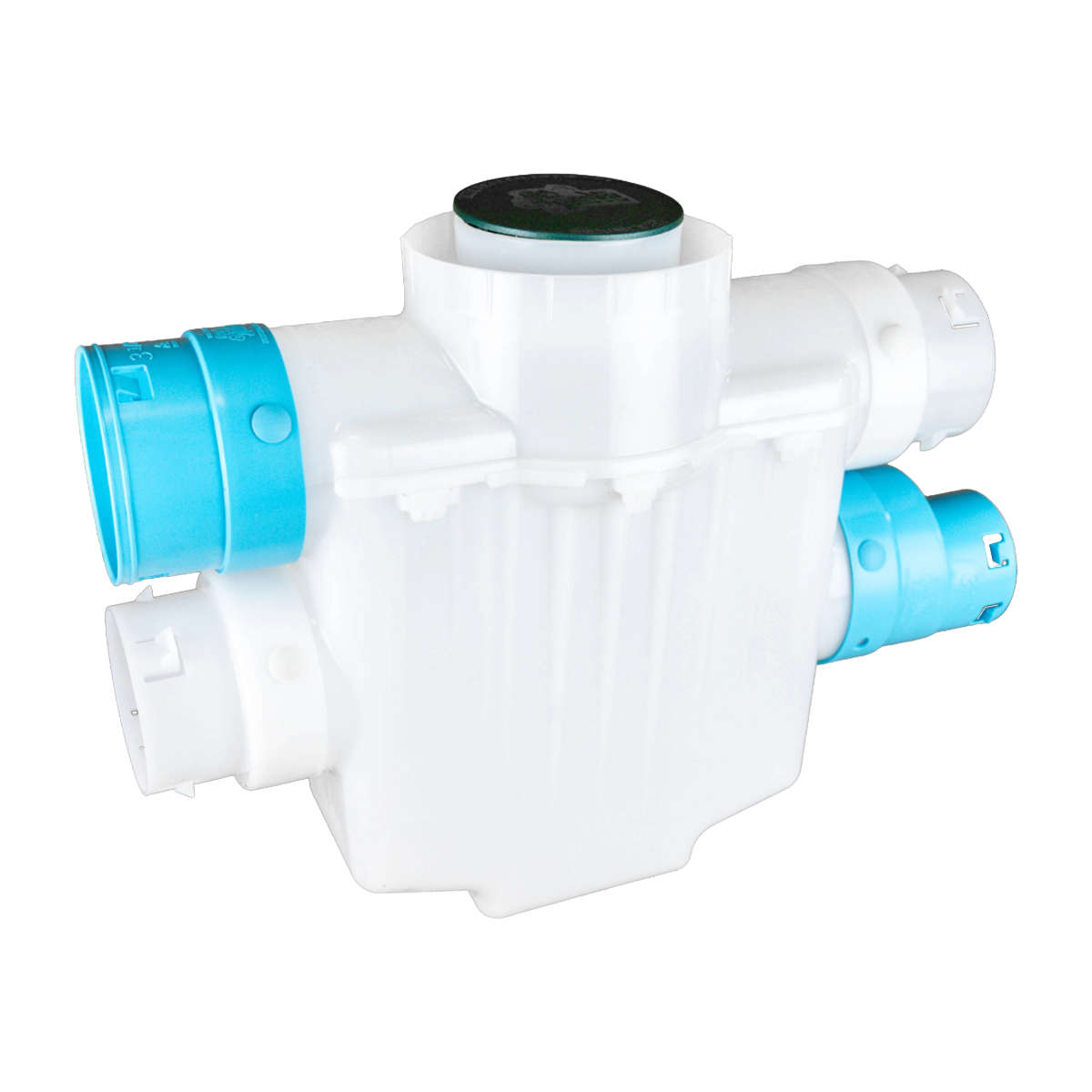 4 Inch 4-Way Connect<br>Catch Basin Sump Lift / Septic Box<br>Connects to 3½ Inch Corrugated