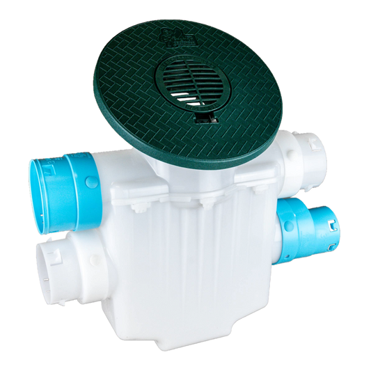 4 Inch 4-Way Connect<br>Catch Basin Sump Lift / Septic Box<br>Connects to 3½ Inch Corrugated