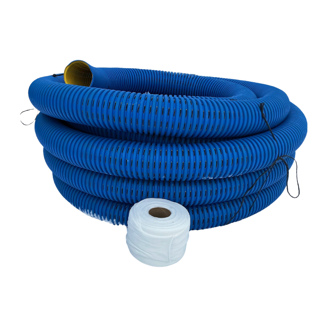 High Octane 8 Slot Pipe<br> 1 Roll 100 Foot<br>4 Inch Drainage Sock<br>100 Feet