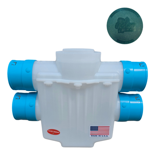 4 Inch 4-Way Connect Catch Basin</br>3½ Double Pipe System