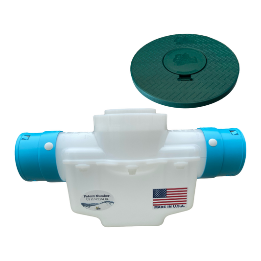 4 Inch Catch Basin with</br>Turf Restrictor Plate</br>Connects to 3½ Inch Corrugated