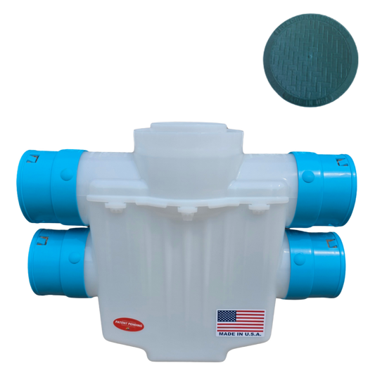 6 Inch 4-Way Connect Catch Basin</br>3½ Inch Double Pipe System