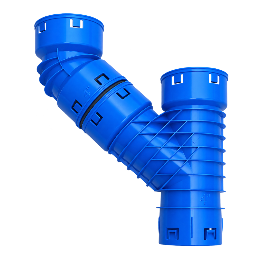 4 Inch Single Wall Wye and 45° Fitting Combination