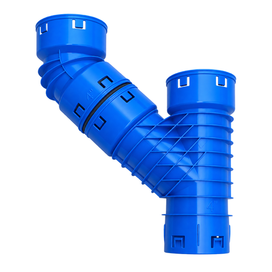 4 Inch Single Wall Wye and 45° Fitting Combination