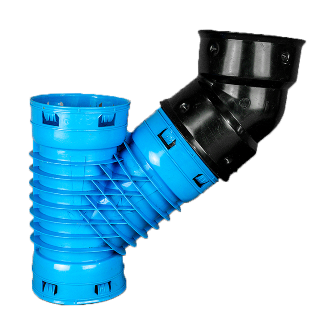 4 Inch Single Wall Wye and 45° Fitting Combination