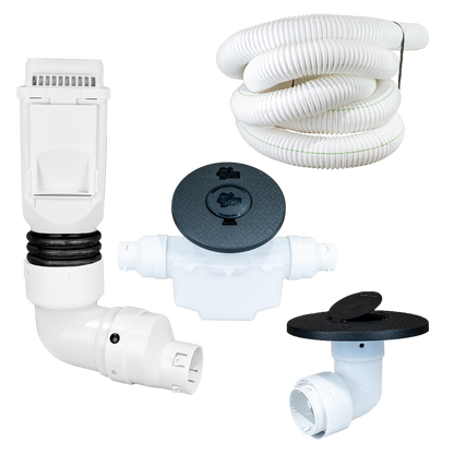 White Torrential Rain </br> 3 Inch Pro Downspout Kit </br> With Basin