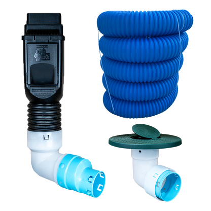 3½ Inch Premium Pro Kit for Buried Downspouts<br>Single Downspout in Black