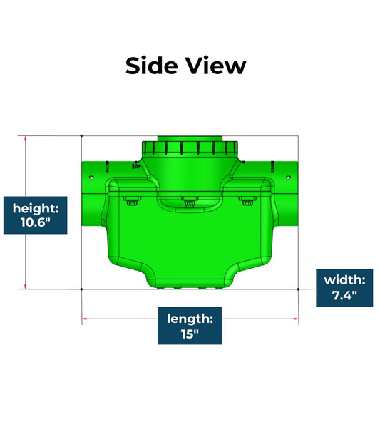 12×12 Catch Basin<br>Connects to 3 Inch Corrugated