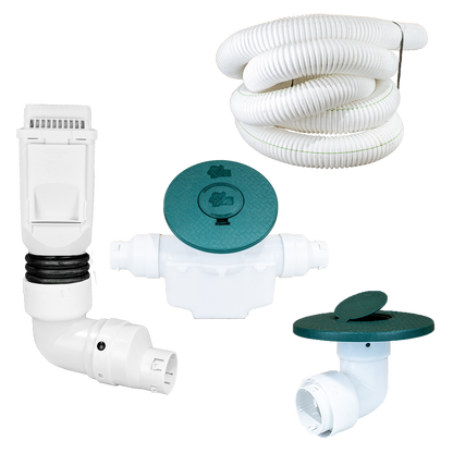 White Torrential Rain </br> 3 Inch Pro Downspout Kit </br> With Basin