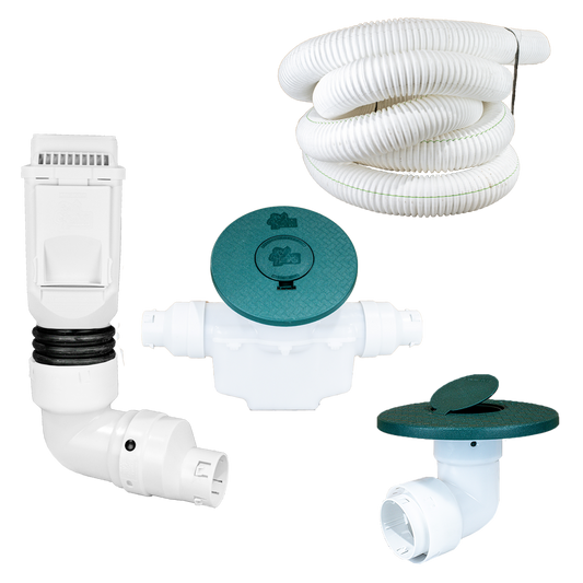 White Torrential Rain </br> 3 Inch Pro Downspout Kit </br> With Basin