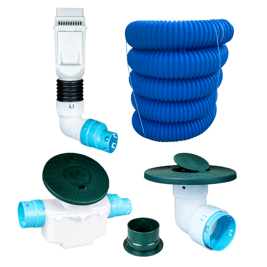 3½ Inch Premium Pro Kit for Buried Downspouts<br>Single Downspout in White