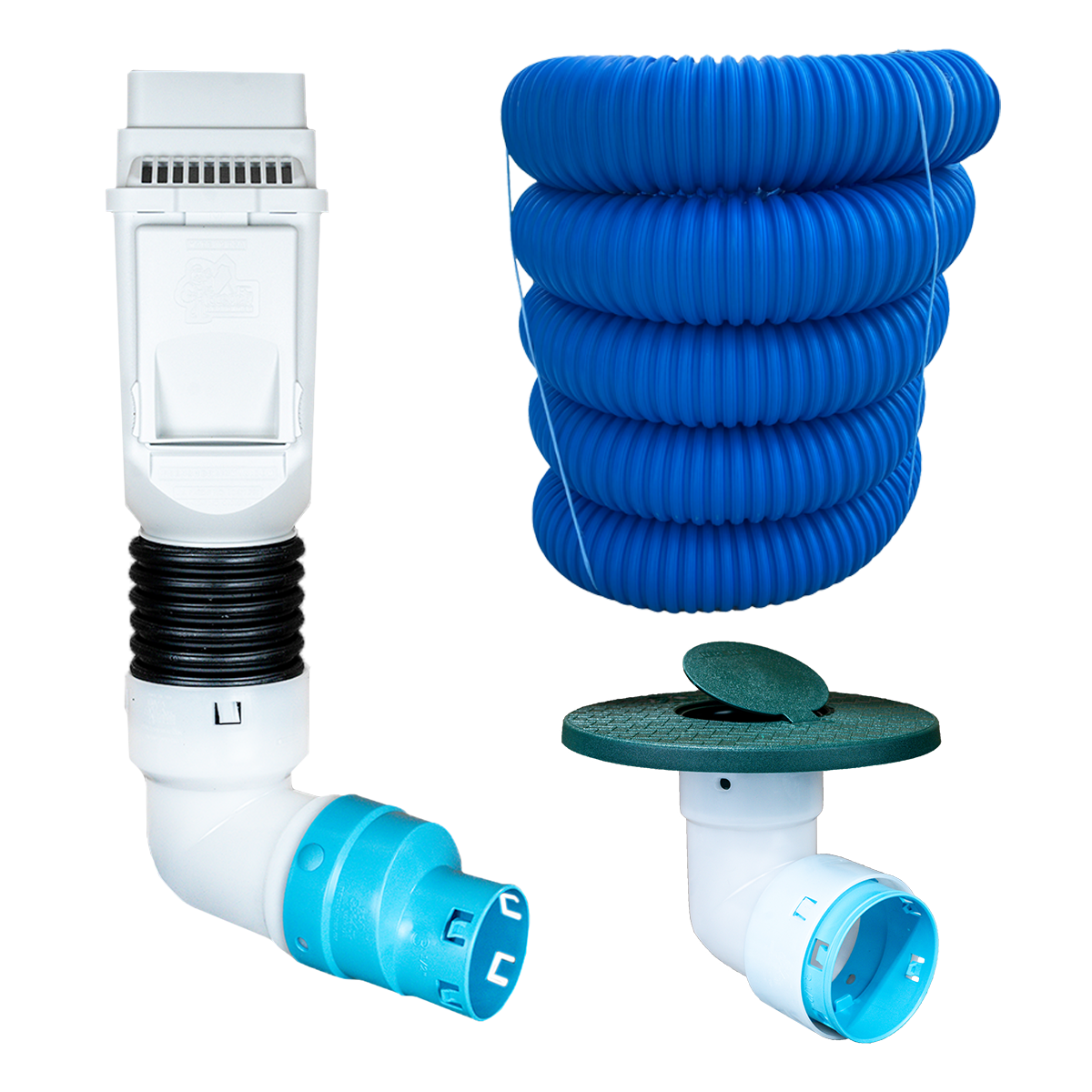 3½ Inch Premium Pro Kit for Buried Downspouts<br>Single Downspout in White