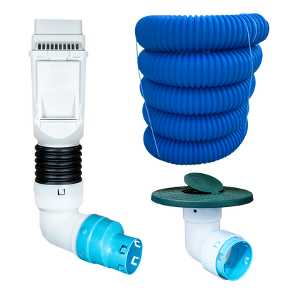 3½ Inch Premium Pro Kit for Buried Downspouts<br>Single Downspout in White